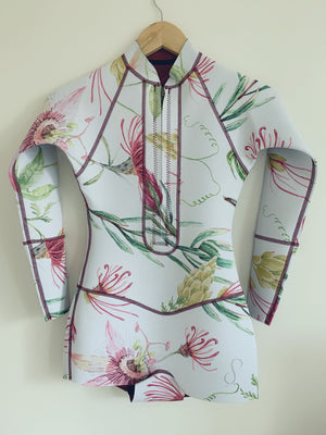 Long Sleeve Wild Flower/Shark Reversible Surf Suit